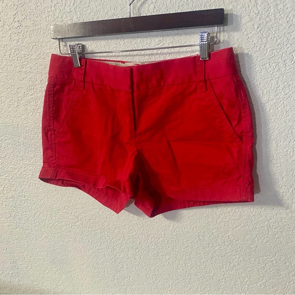 J. Crew 3” Women’s Classic Red Chino Casual shorts 100% cotton size 6